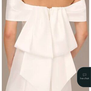 Size 12 Adrianna Papell Off-the-Shoulder Mikado Mini Dress with Back Bow